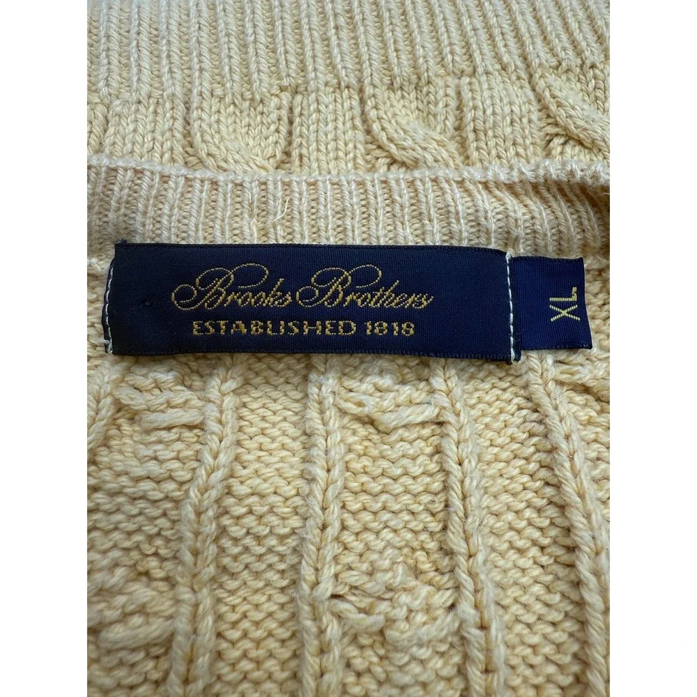 VTG Brooks Brothers Sweater Vest Mens XL Cable Knit Pullover Made in USA Vintage